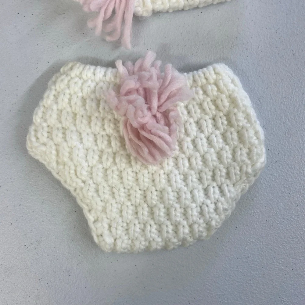 Cloud Island baby‎ white pink crocheted soft unicorn matching set costume outfit